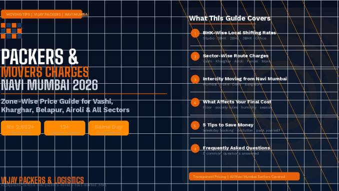 Packers and Movers Charges in Navi Mumbai 2026 – Zone-Wise Price Guide for Vashi, Kharghar, Belapur, Airoli – Vijay Packers & Logistics