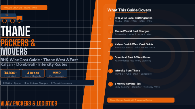 Packers and Movers Charges in Thane – BHK-Wise Shifting Cost Guide for Thane West, East, Kalyan and Dombivali – Vijay Packers & Logistics